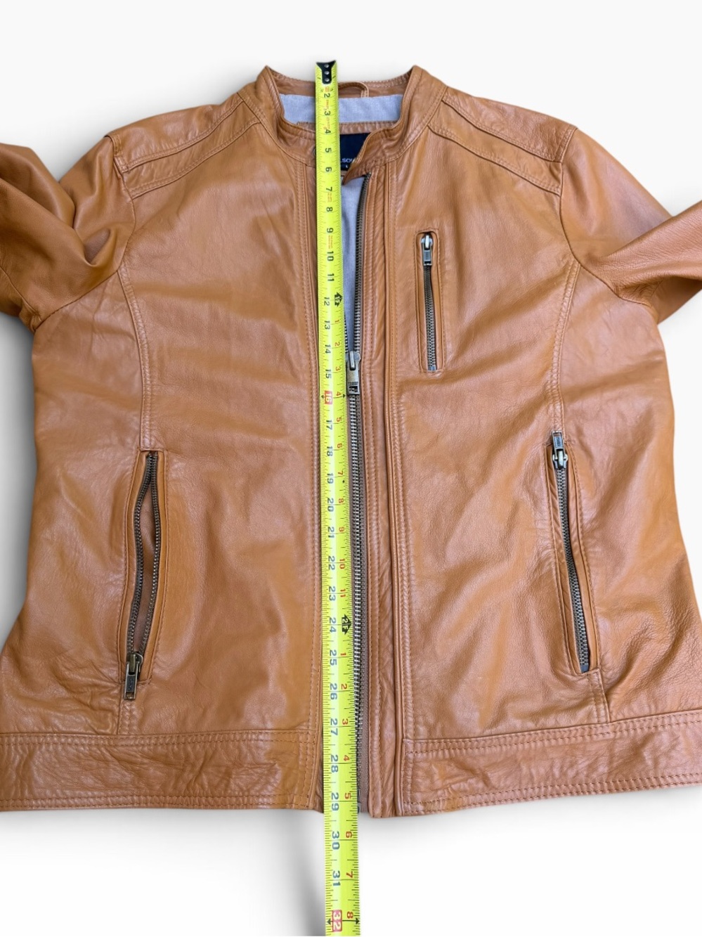 Vintage Wilsons Leather Men’s L Cognac Leather Moto Racer Jacket - Picture 13 of 15